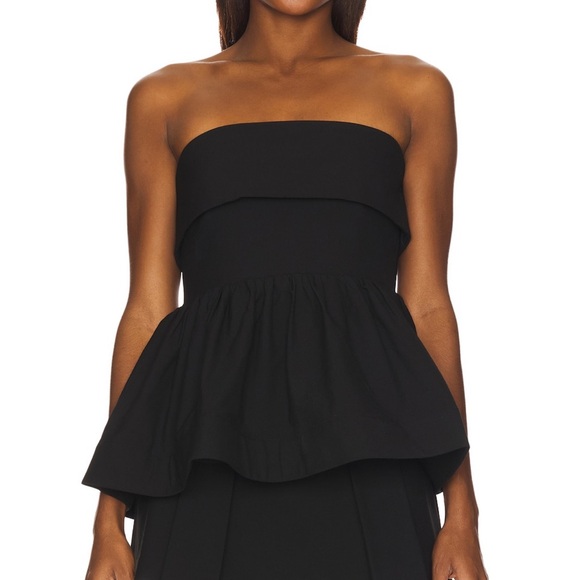 Lovers + Friends Tops - Elegant Black Strapless Peplum Top by Lovers and Friends at Revolve NWT